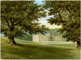 Donington Castle, Leicestershire, casa da família Abney-Hastings, c1880