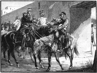 Dr. Brydon chegando a Jelalabad com notícias de mortes britânicas, Primeira Guerra Anglo-Afegã, 1842, c1885