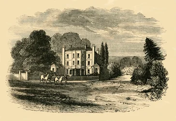 Dr. Glennies Academy, Dulwich Grove, em 1820, c1878.