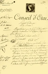 Projeto de decreto sobre a forma e composição do selo imperial, 10 de julho de 1804, 1921.