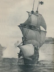 A capitânia de Drakes em sua viagem ao redor do mundo, réplica, 1937