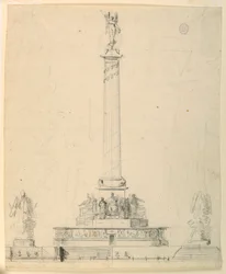 Desenho, Elevação de um monumento à vitória
