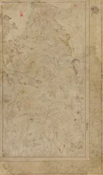 Desenho de animais e plantas, início do século XVII.