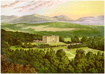 Castelo Drumlanrig, Dumfriesshire, Escócia, casa do Duque de Buccleuch, c1880