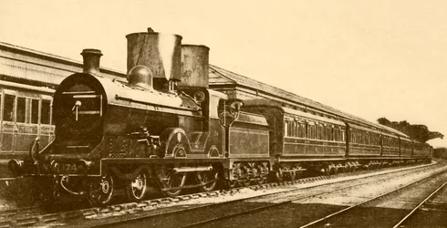 Dublin-Belfast Express, grande estrada de ferro da Irlanda do Norte, 1930.