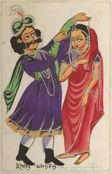 Dusmanta Garlanding Shakumtala, 1800.