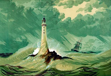 Farol de Eddystone, c1850