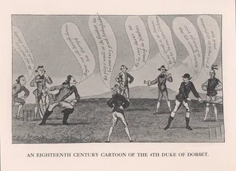 Edward Sackville 1591-1652, 4o Duque de Dorset, jogando críquete, século XVIII 1912