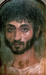 Retrato egípcio de um homem, período romano de Fayum. Século II dC