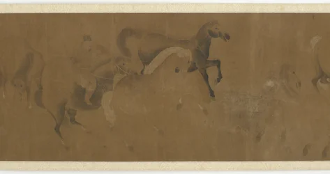 Oito Corcéis e um Noivo, dinastia Ming ou Qing, século XVII.