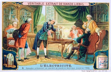 Demonstração de eletricidade, Londres, 1766, c1900