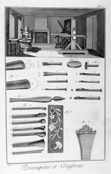 Fabricante de tecidos com relevo, 1751-1777