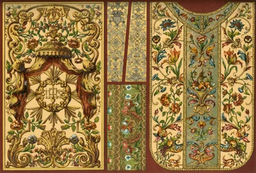 Bordado, tapeçaria em pele, ourivesaria, séculos XVII, XVIII e XIX, 1898.