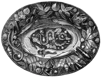 Prato esmaltado por Bernard Palissy, século 16, 1870