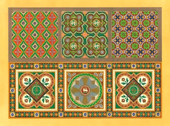 Azulejos de Encaustic, século XIX.