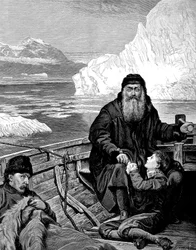 O navegador inglês Henry Hudson 1550-1611 em sua última viagem