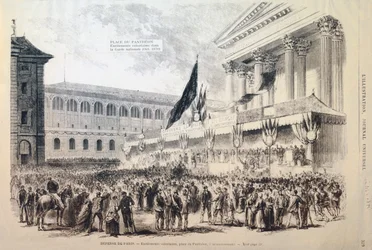 Alistamento de voluntários na Guarda Nacional, Praça do Panteão, Paris, 1870-1871