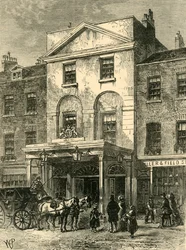 Entrada para o Teatro Astleys em 1820, c1878.