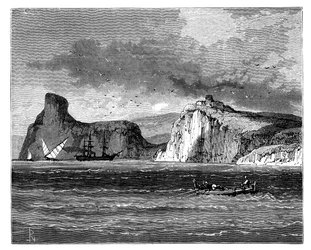 Entrada do porto de Balaclava, Ucrânia, c1888