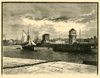 Entrada ao porto de Douglas, 1898.