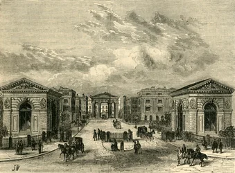 Entrada para a Estação da Praça Euston, c1876.