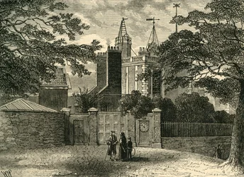 Entrada para o Observatório de Greenwich, em 1840, c1878.