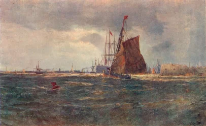 Entrada para o porto de Portsmouth, final do século XIX 1906