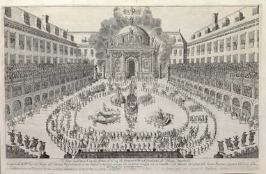 Balé equestre no pátio do Hofburg de Viena, 1667.
