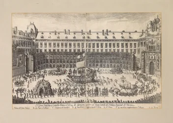 Balé equestre no pátio do Hofburg de Viena ..., 1667.