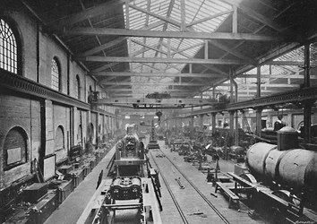 Montagem da loja, Londres e obras ferroviárias do noroeste, Crewe, c1896