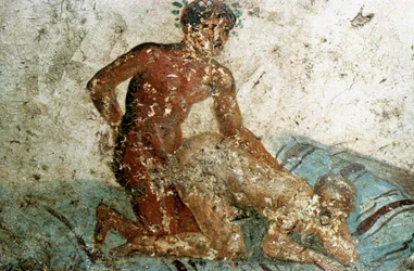 Mural erótico, Pompéia, Itália
