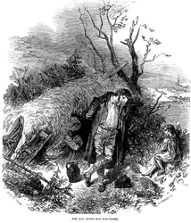 Família de camponeses irlandeses despejados, 1848