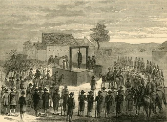 Execução de Lord Ferrers em Tyburn, 1760, c1876.