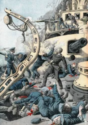 Explosão em um navio de guerra russo, Guerra Russo-Japonesa, 1904-5
