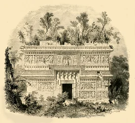 Fachada do palácio nativo em Yucatan, 1890.