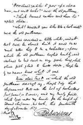 Fac-símile da inscrição em uma cópia do The Pickwick Papers, 1839 1912