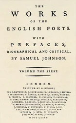 Página de rosto do fac-símile da primeira edição das Obras dos poetas ingleses, contendo Johnsons
