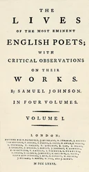 A página de rosto do fac-símile reduzida de Johnsons Lives of the Poets - reeditada em formato separado. T