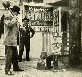 Atração do recinto de diversão, 1910.
