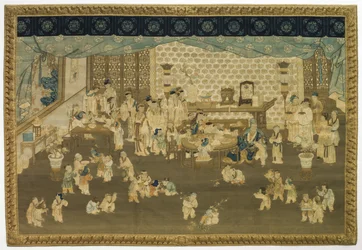 Encontro de família na manhã de ano novo, década de 1700.