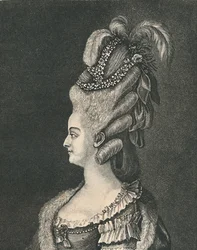 Equipamento principal feminino: Maria Antonieta, 1783, 1886