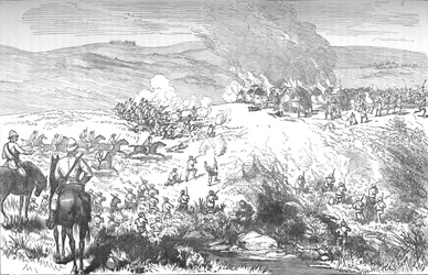 Luta entre os Galekas e os Fingoes no rio Butterworth, 4 de outubro de 1877, c1880