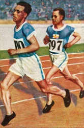 Corredores finlandeses Ville Ritola e Paavo Nurmi, 1928.