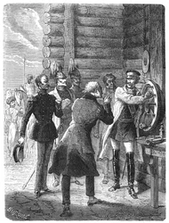 Primeira mensagem telegráfica de Chappe de São Petersburgo, início do século XIX, c1870