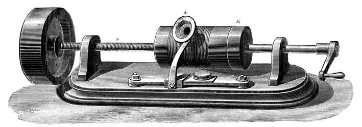 Primeiro modelo do fonógrafo Edison c1877 c1880.