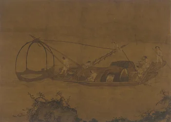 Pescadores levantando uma rede, dinastia Ming, séculos XVI-XVII.