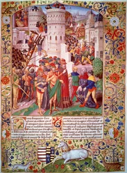 Flavius Josephus levado diante de Titus, no cerco de Jerusalém, 70