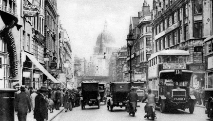 Fleet Street, vista em frente à Salisbury Court, Londres, 1926-1927