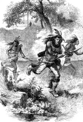 Vôo dos nativos americanos após um massacre de colonos, século XVII c1880