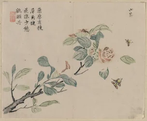 Ramo de flores com abelhas, século XVIII.